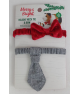 New Merry &amp; Bright Holiday Neck Tie and Bow for Small Animals Guinea Pig - $73.33 MXN