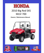 2010 Honda Big Red 700 MUV SXS Owners / Maintenance Manual - $9.95