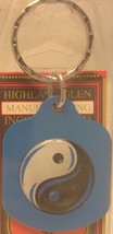 New Blue Metal Keychain Yin &amp; Yan Porte-Cle Flambant Neuf ~ Ying Yang ~ Nwt - £6.98 GBP