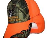 Hunters Will Do Anything For A Buck Orange Camouflage Front Embroidered ... - $7.89