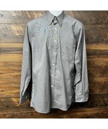 Geoffrey Beene Men Shirt Size 34/35 Button Down Long Sleeve Gray Size 15.5 - $15.25 CAD