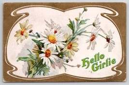 Daisies Hello Girlie Woodlake To Davidson Family Long Pine NE Postcard A34 - $4.95