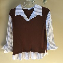 JOU JOU Vintage 90&#39;s Sweater Layer Blouse Top 3X - £14.13 GBP