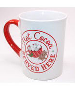 CLASSIC CHRISTMAS HOT COCOA SERVED HERE MUG White Red New Holiday Tea Cu... - $15.86 CAD