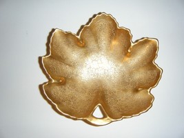 Vintage Epiag Czech Hand Painted Gold Leaf Trinket Dish #23 - £12.76 GBP