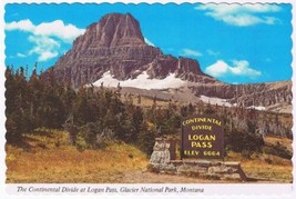 Postcard Continental Divide At Logan Pass Glacier National Park Montana - £2.74 GBP