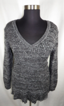 Ashley Stewart Plus Size 22/24 Black/Gray Marled Long Sleeve V-Neck Sweater, NWT - £23.88 GBP