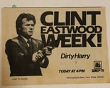 Dirty Harry Tv Guide Print Ad Clint Eastwood Week WENP Tv 16 TPA12 - £4.65 GBP