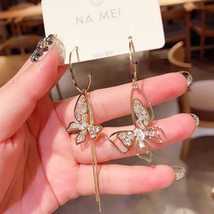 Trendy Bling Butterfly Crystal Dangle Earrings for Women Creative Design  Jewelr - £8.19 GBP