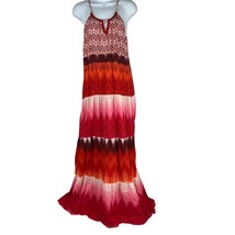 Earthbound Trading Co. Women&#39;s Sleeveless Maxi BOHO Dress Size L Red 100... - £18.19 GBP