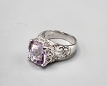 Purple Cubic Zirconia Cocktail Ring Size 9.75 Sterling Silver ADI 925 Fi... - $33.85