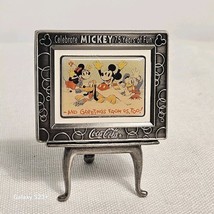 Disney Mickey Mouse &amp; Coca Cola Commerative Metal Plate 75 Years Of Fun ... - $188.46 MXN