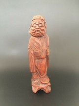 Antique Vintage Chinese Carved Wood Smiling Old Man Sculpture Figurine S... - $26.99