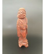 Antique Vintage Chinese Carved Wood Smiling Old Man Sculpture Figurine S... - £21.23 GBP