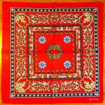 6 Pack Lot Red Mosaic Paisley Bandana Usa Wrap Scarf 100% Cotton 22X22 Inch - £26.06 GBP