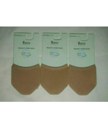 Three Pairs Women's New G.H. BASS Nude Color Non-Skid Slide Boat Socks One Size - £5.39 GBP