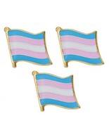 3 TRANSGENDER FLAG PINS 0.5&quot; Metal Lapel Pin Trans Pride LGBTQ Hat Tie L... - $186.26 MXN