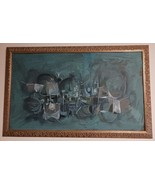 MID CENTURY ABSTRACT  EXPRESSIONIST CITYSCAPE PAINTING ON BOARD SIGNED A... - £1,569.32 GBP