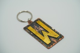 Vintage Copper and Brass W or M Handmade Keychain 8.8cm - $9.50