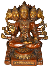  17&quot; Five Headed (Panchamukhi) Hanuman In Brass | Handmade | Home Decor - £1,369.94 GBP