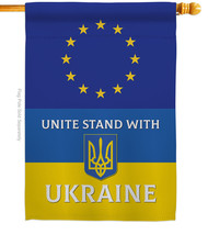 European Union Stand With Ukraine House Flag Cause 28 X40 Double-Sided Banner - £30.01 GBP