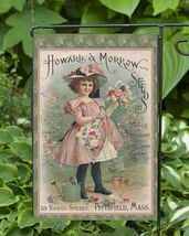 Vintage Harris Catalog Girl Garden Flag - UV &amp; Fade Resistant Polyester - $15.84