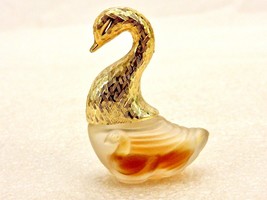 AVON Miniature Perfume Bottle, 1/8 oz., Charish (Scent), Glass Swan w/Gold Head - £7.70 GBP