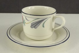 Nos Lenox China Chinastone 3PC Lot Poppies On Blue Teacup &amp; 2 Saucers - £10.31 GBP