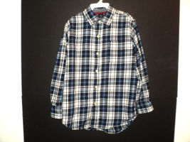 GapKids Plaid Shirt Boys Size S (6-7) Long Sleeves Buttoned Navy, Black, White - £6.04 GBP