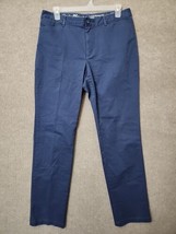 Eddie Bauer Legend Wash Curvy Straight Chino Pants Womens 14 Tall Blue Stretch - £25.58 GBP