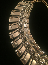Vintage 60s Segmented Gold Spine Choker Necklace image 6