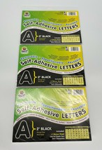 Pacon Self Adhesive Letters Set of 3 New Packages 2&quot; Black-Removable &amp; Reusable - £14.22 GBP