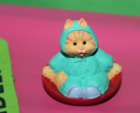 Cameron Orange Cat Sledding  Merry Mini Keepsakes 1995 Figurine Hallmark... - $19.79