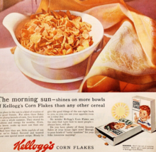 1956 Kellogg&#39;s Corn Flakes Cereal Advertisement Breakfast Foods Sunshine... - $29.99