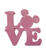 LOVE Word Quote With Mickey Mouse Face Head Pink Home Decor Made in USA ... - £6.38 GBP