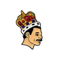 FREDDIE MERCURY PIN 1.4&quot; Enamel Crown w Gems Queen Rock Singer Bohemian ... - $5.95