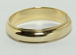Leon Rudberg 14K Yellow Gold Wedding Band Sz 8.75 Men's Ring Milgrain 4.3g LR - £219.66 GBP
