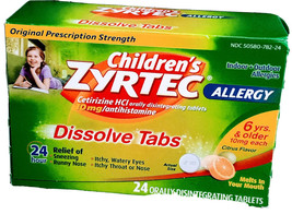 Ship N 24 Hours. New-Children Zyrtec Allergy Disolve Tablets. 24 Hours Relief. - $19.68