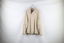 FootJoy DryJoys Mens Size Large Spell Out Button Off Golfing Rain Jacket Beige - $49.45