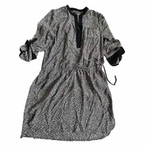 Vince Worn Once Silk tunic dress black and silver- folding sleeve size M - £66.17 GBP