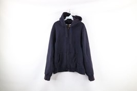 J Crew Mens L Faded Thermal Waffle Knit Lined Vintage Fleece Heavyweight Hoodie - £43.59 GBP