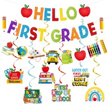 Hello 1St Grade Banner, First Day Of 1St Grade Decorations, Welcome Back To 1St  - £18.02 GBP