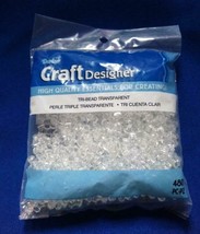 Tri-beads transparent Crystal Clear 480 pcs new Kids craft supplies lot - £4.66 GBP
