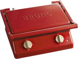 BRUNO Grill Sand Maker Double RED BOE084-RD AC100V  8-Slice / 6-Slice Bread - $138.75