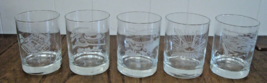 Vintage Set 5 Indianapolis IN Etched Drinking Glasses Hoosier Dome Sports Arenas - £64.64 GBP