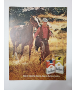 1970 Marlboro Country Vintage Print Ad Cowboy Walking With Horse - £7.93 GBP