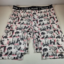 Elvis Presley Pajama Pants Bottoms Size Large Mens White Black Red Comfy - £10.93 GBP
