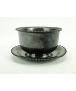 Vintage Silverplate, 5&quot; Footed Serving Bowl W/Underplate, Beaded Rims, S... - €21,23 EUR
