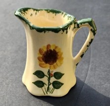 Alpine Pottery  of Roseville Ohio Beige Floral Crock Pitcher 1995 - £21.25 GBP