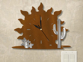 15in W Southwest Theme Sunset Wall Clock - Cactus - $1,942.11 MXN
